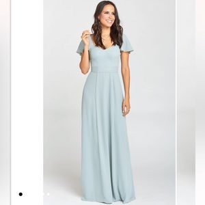 Marie sweetheart silver sage crisp bridesmaid dress Show Me Your Mumu